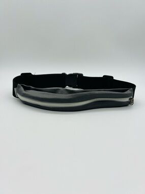 Fitkicks Reflective Zipper Running Belt - Gray and Black